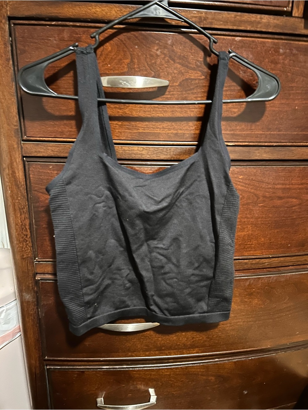 aerie Black Seamless Crop Tank